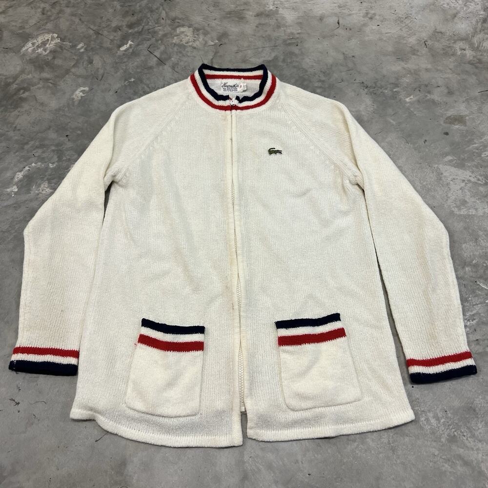 Women’s Vintage 60’s-70’s Haymaker Lacoste Zip Jacket Tennis Preppy Striped 38